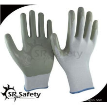 SRSAFETY cheap price 13G smooth nitrile coated light assembly work glove